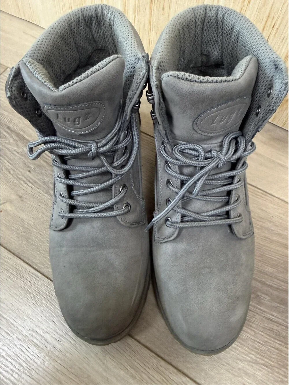Lugz Combat Boots Mens Size 12 Gray Lace Up Slip Resistant Work MMANTLHD-0823